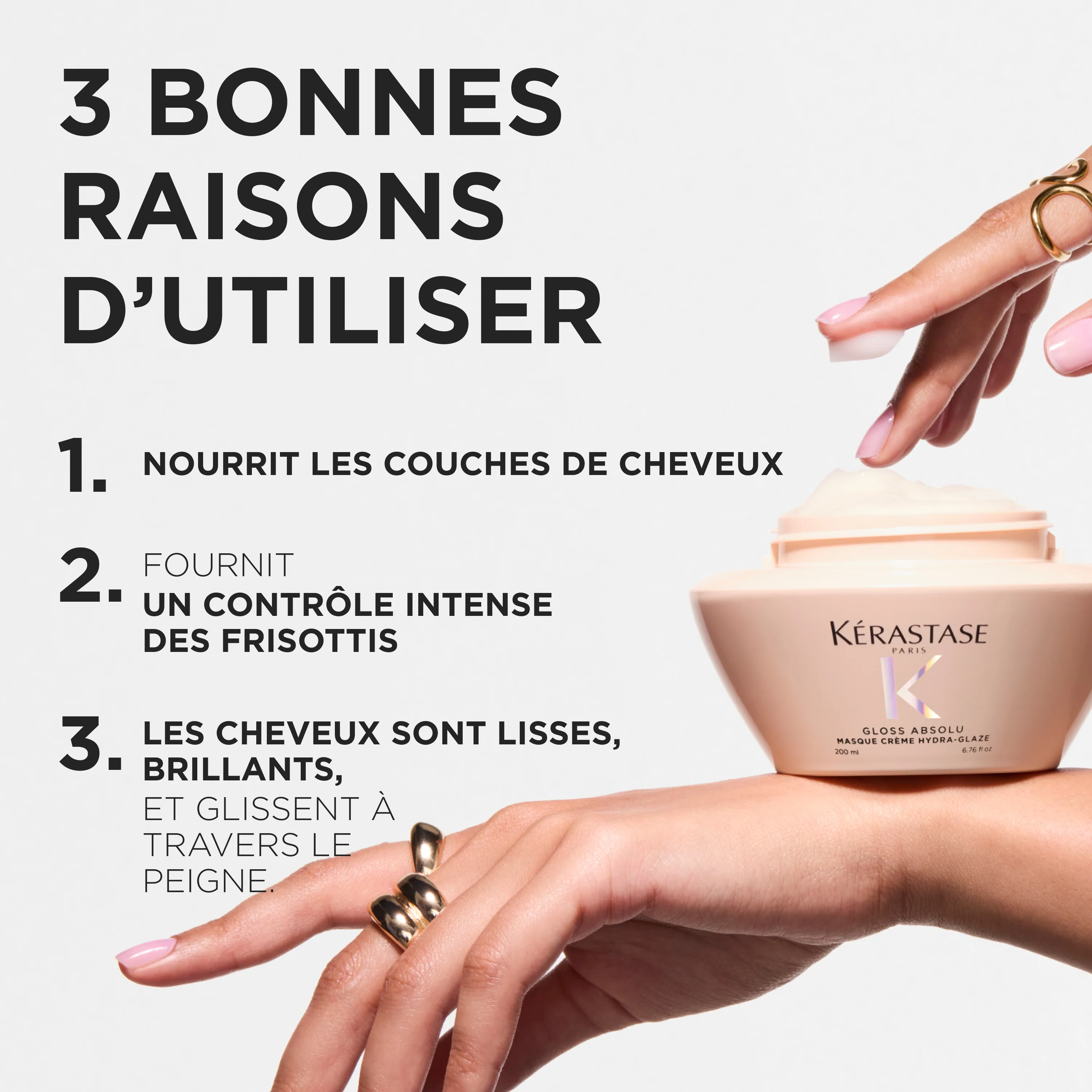 Kérastase Gloss Absolu Masque Crème Hydra-Glaze - 200ml - Image 9