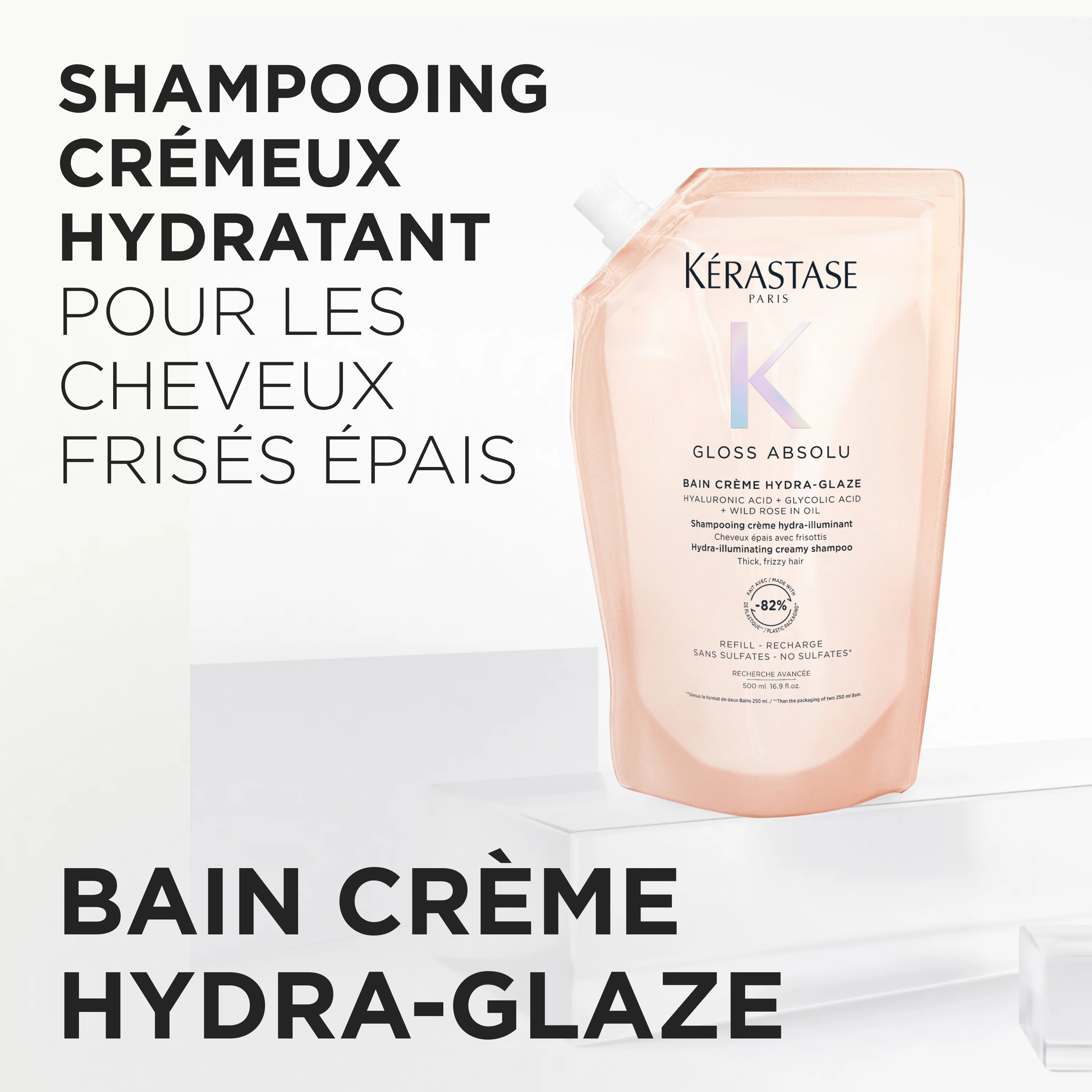 Kérastase Gloss Absolu Pochette de Recharge Bain Crème Hydra-Glaze - 500ml - Image 8
