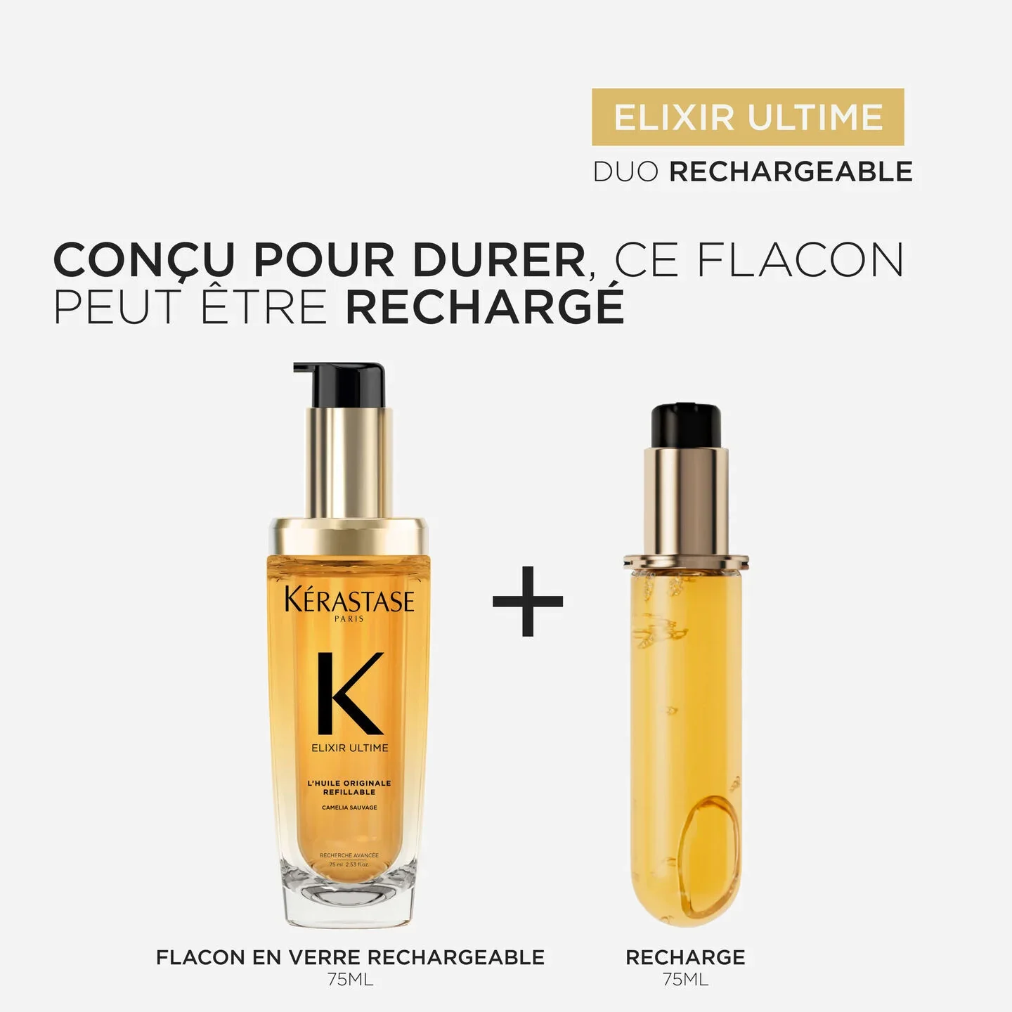 Kérastase Elixir Ultime Duo de Recharge Huile Originale - Image 3