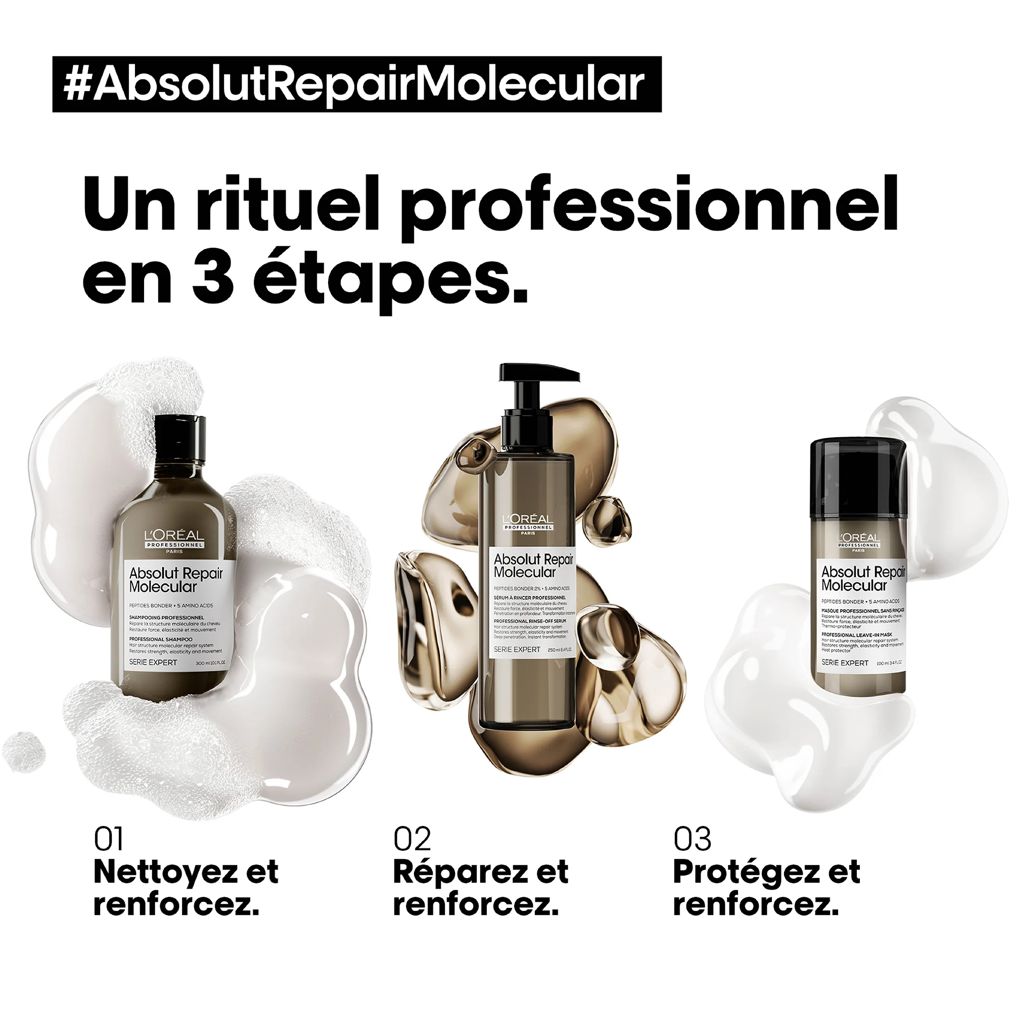 L'Oréal Professionnel Absolut Repair Molecular Sérum à Rincer - 250ml - Image 5