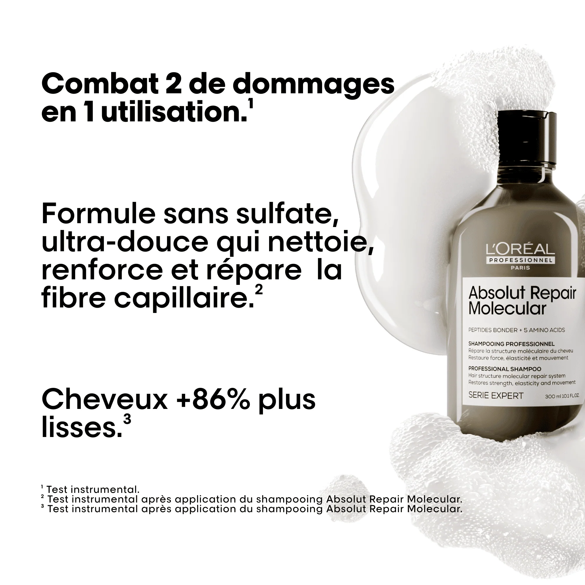 L'Oréal Professionnel Absolut Repair Molecular Pochette de Recharge Shampooing - 500ml - Image 3