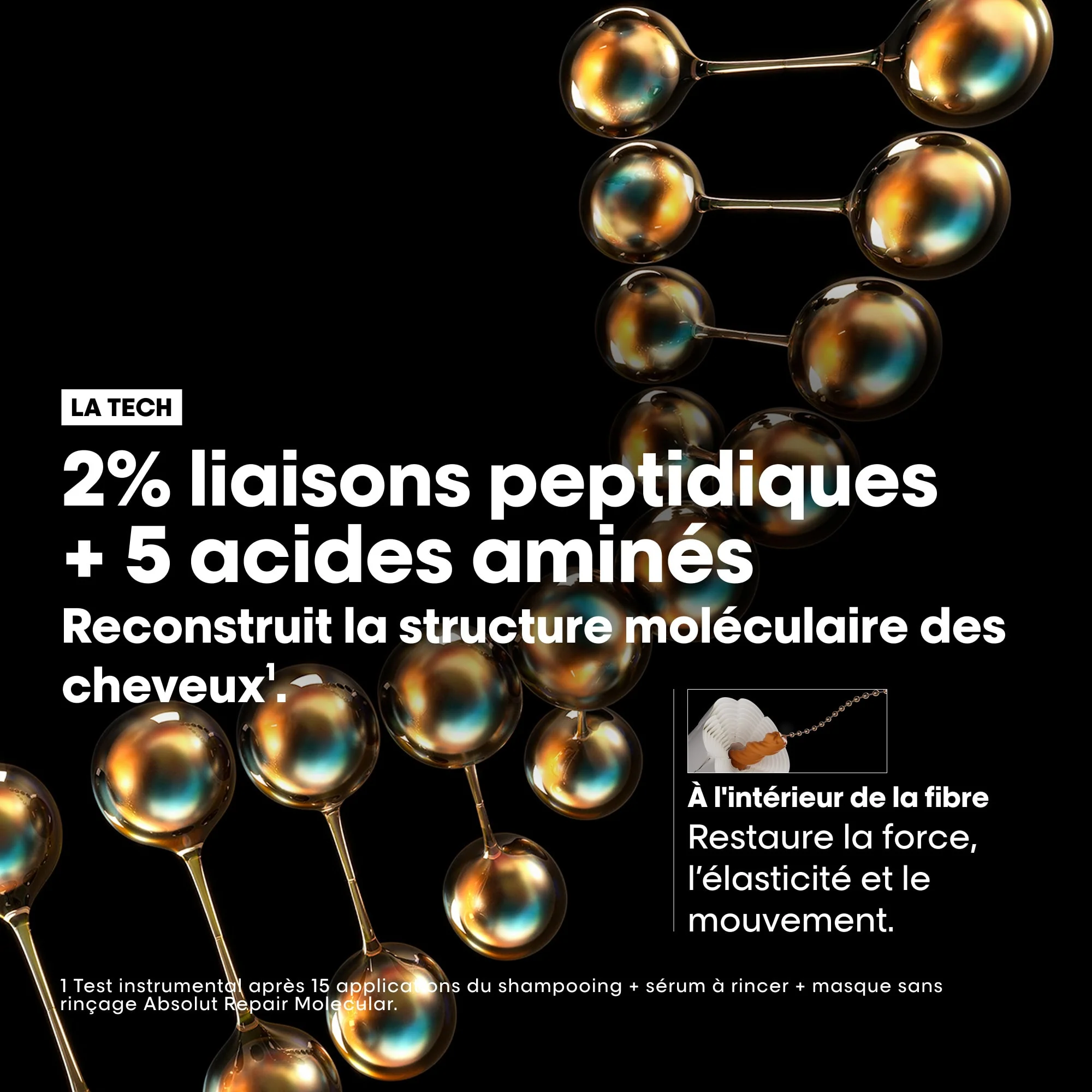 L'Oréal Professionnel Absolut Repair Molecular Pochette de Recharge Shampooing - 500ml - Image 4