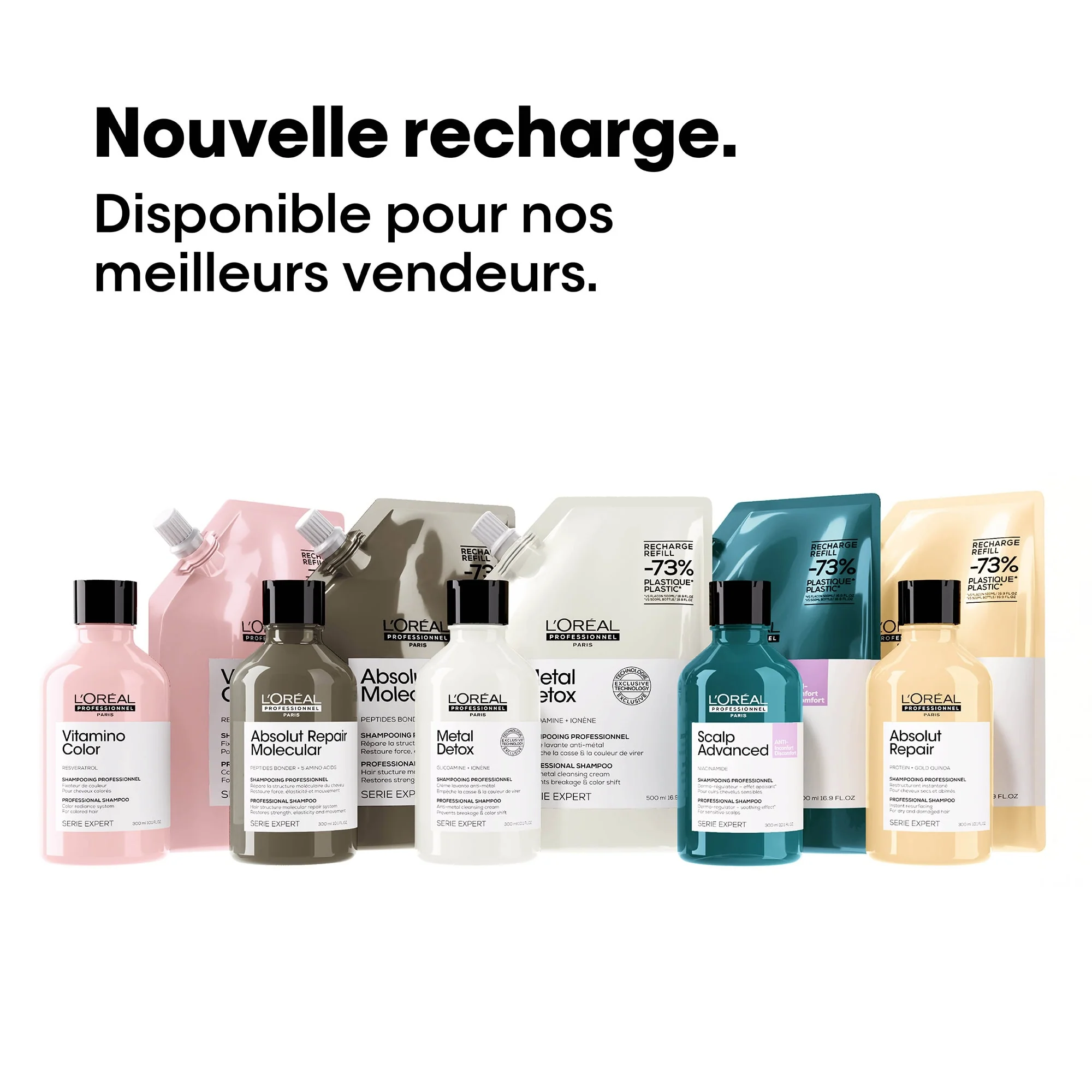 L'Oréal Professionnel Absolut Repair Pochette de Recharge Shampooing - 500ml - Image 9
