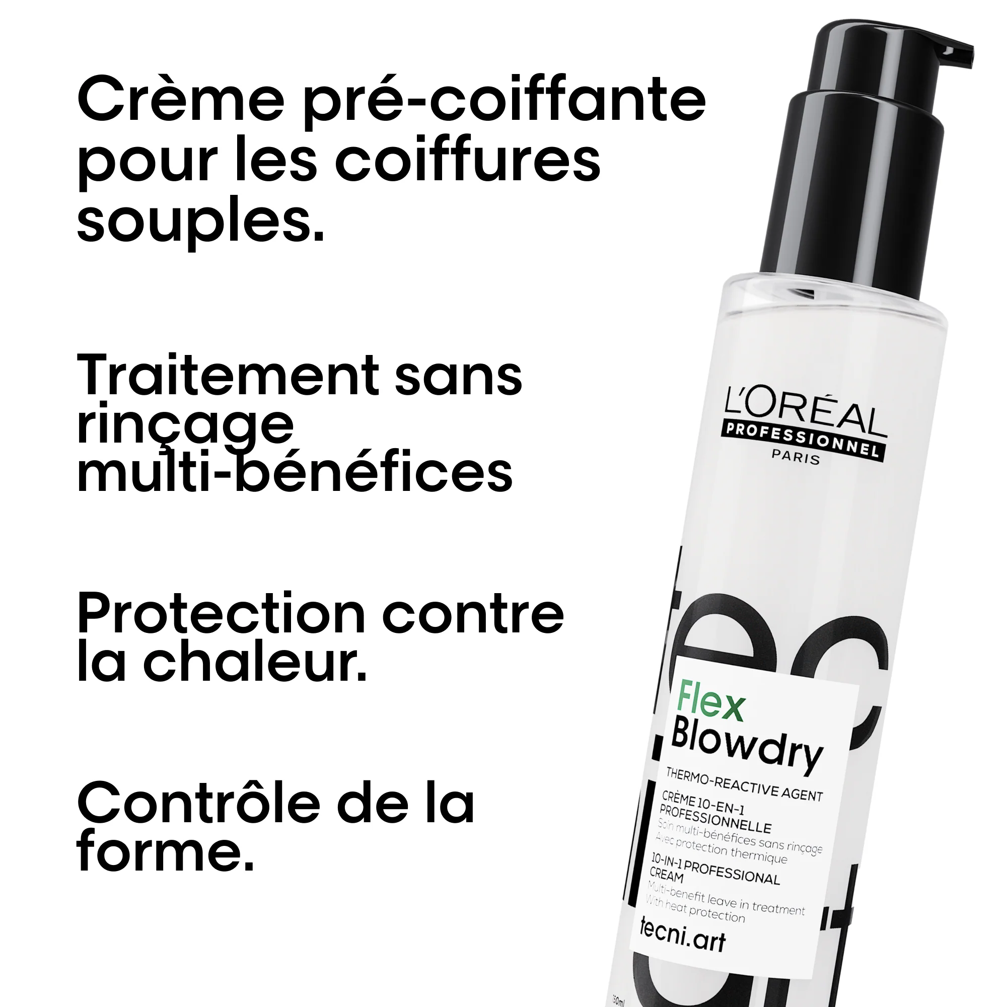 L'Oréal Professionnel Tecni.Art Flex Blow-Dry Crème 10-en-1 | Soin multi-bénéfices sans-rinçage, protecteur thermique - 150ml - Image 3