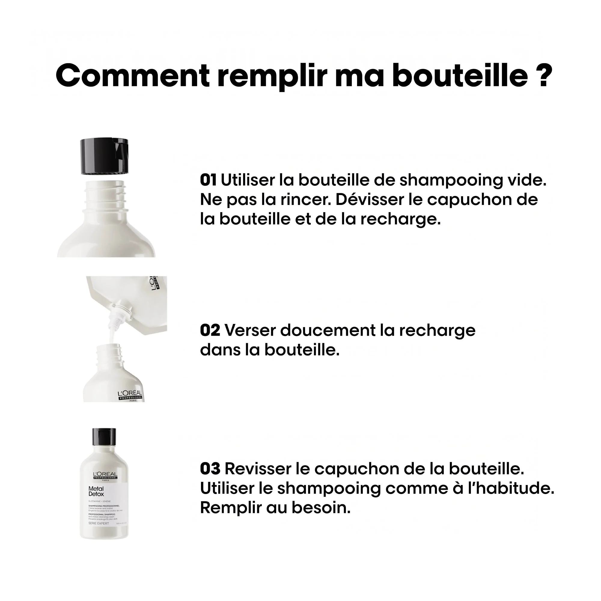L'Oréal Professionnel Metal Detox Pochette de Recharge Shampooing - 500ml - Image 6