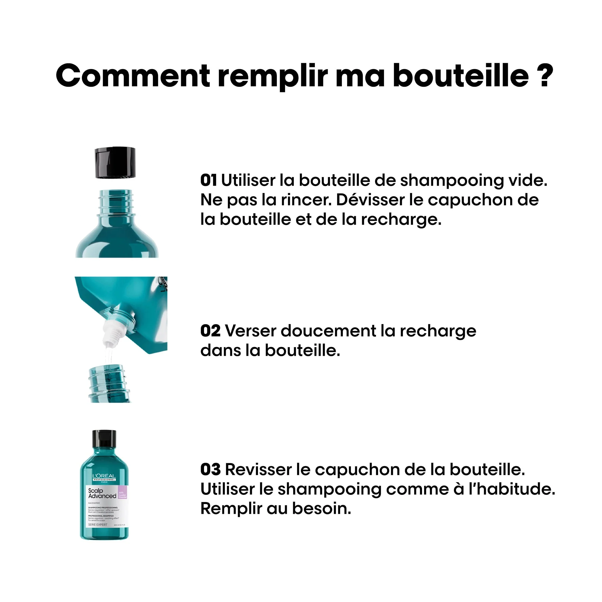 L'Oréal Professionnel Scalp Advanced Anti-Inconfort Pochette de Recharge Shampooing - 500ml - Image 8