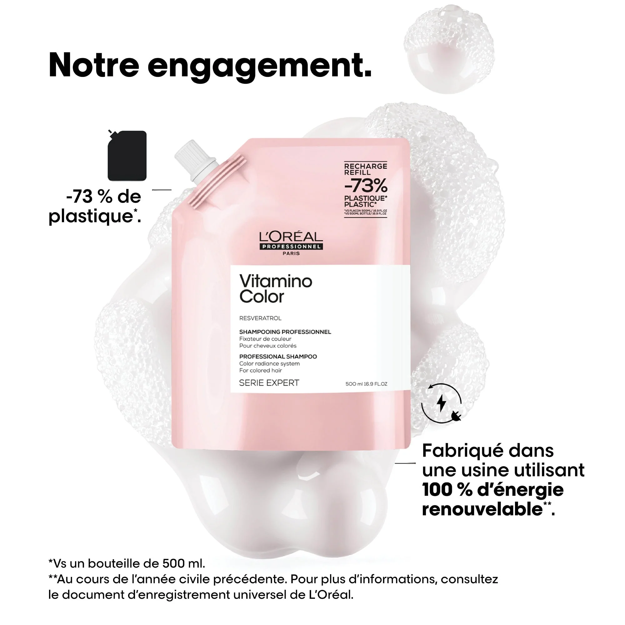 L'Oréal Professionnel Vitamino Color Pochette de Recharge Shampooing - 500ml - Image 8