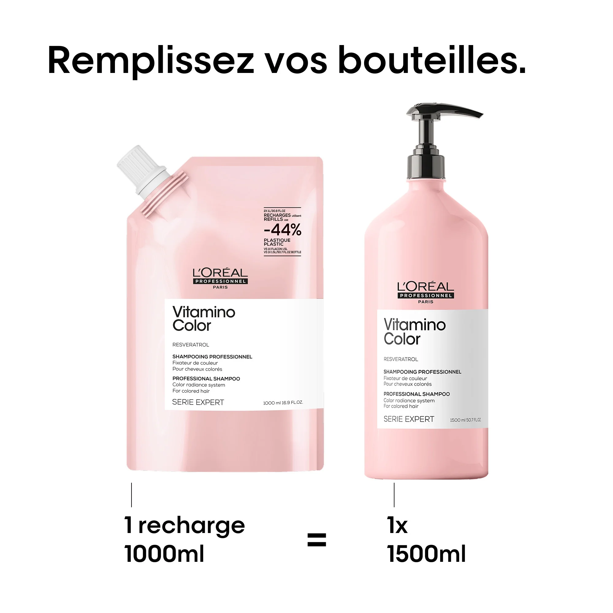 L'Oréal Professionnel Vitamino Color Pochette de Recharge Shampooing - 1000ml - Image 6