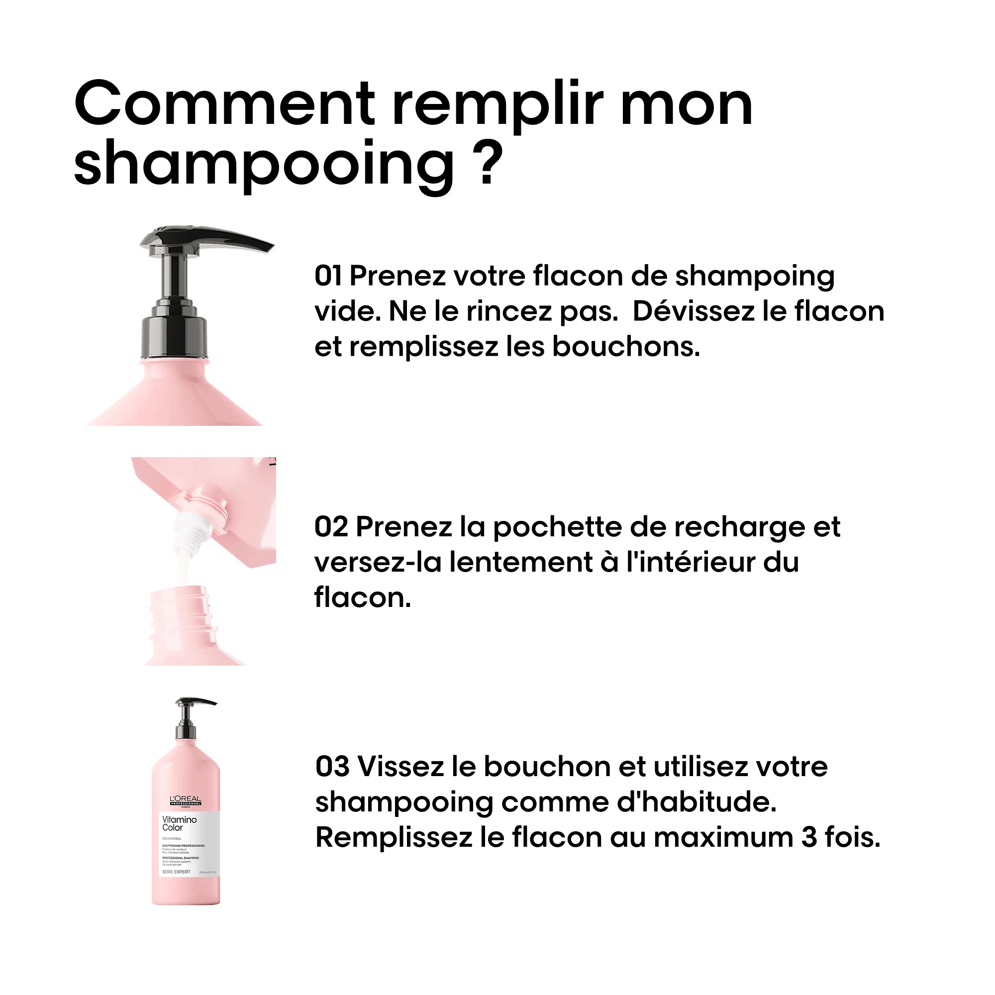 L'Oréal Professionnel Vitamino Color Pochette de Recharge Shampooing - 1000ml - Image 7