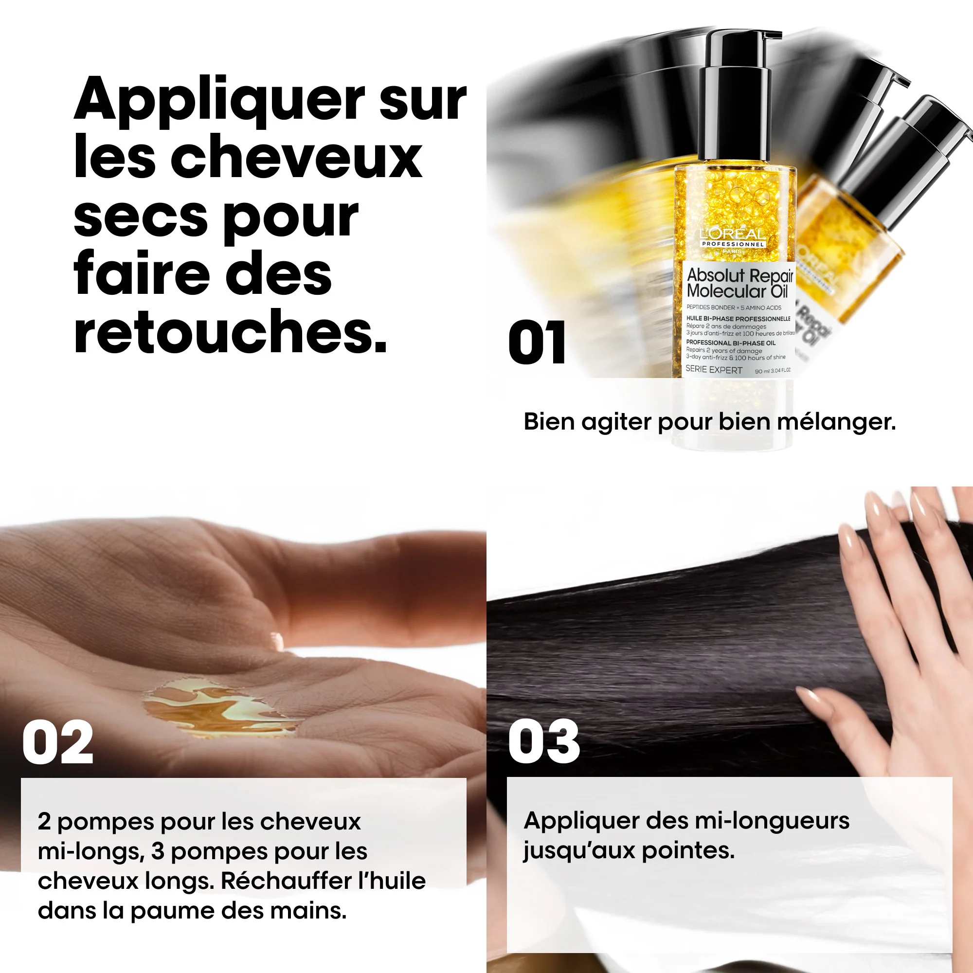 L'Oréal Professionnel Absolut Repair Molecular Huile Bi-Phase - 90ml - Image 10