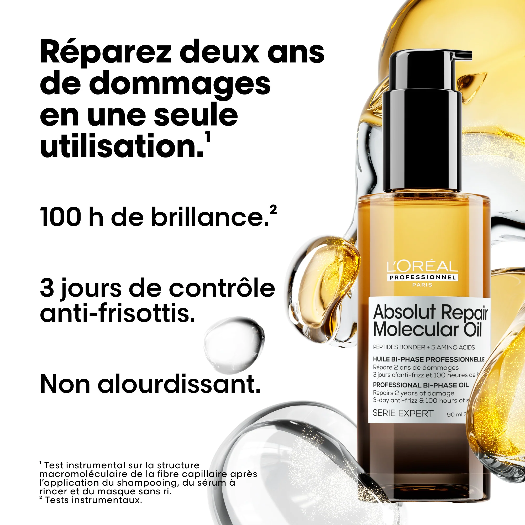 L'Oréal Professionnel Absolut Repair Molecular Huile Bi-Phase - 90ml - Image 3