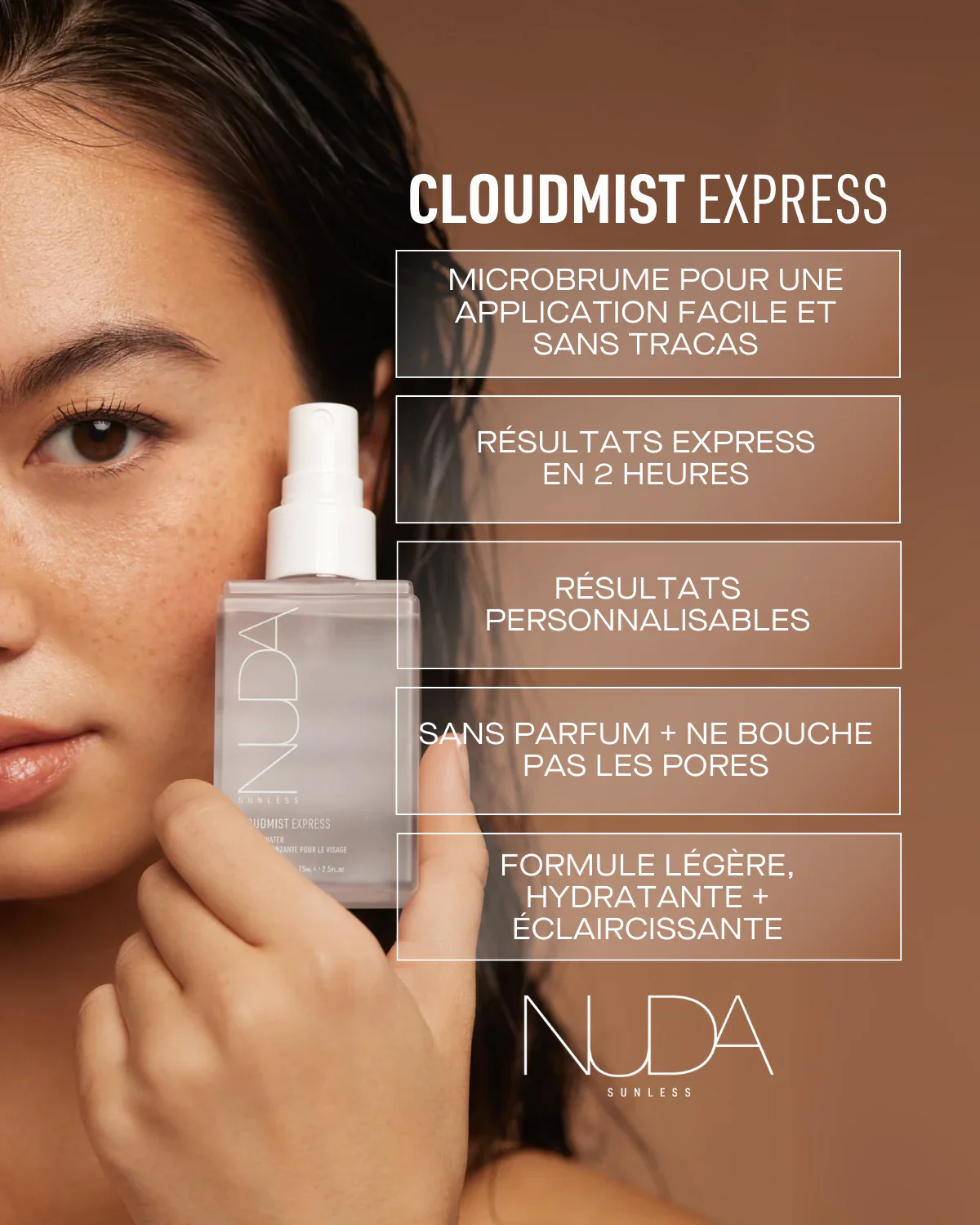 Nuda CloudMist Express | Eau autobronzante express pour le visage - 75ml - Image 4