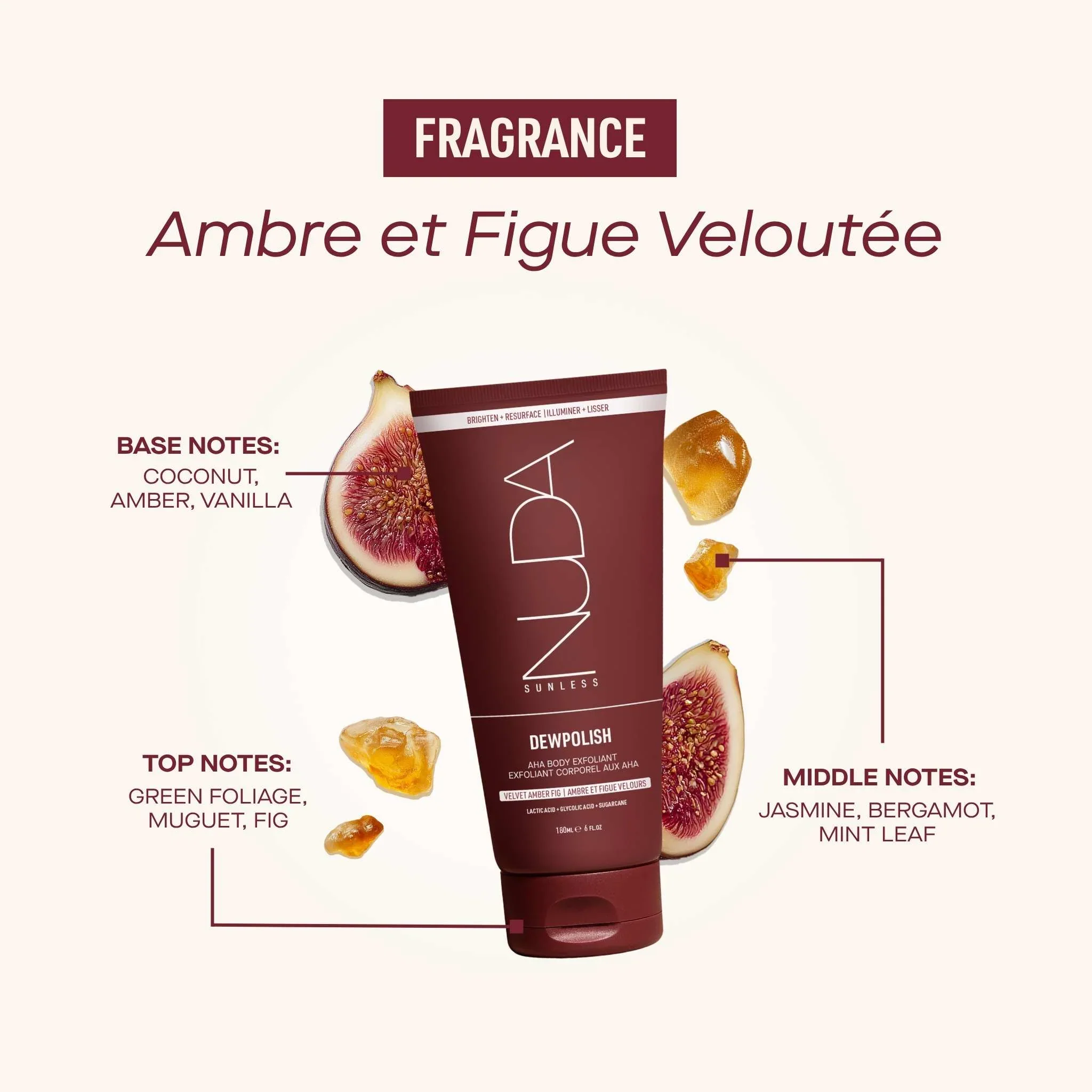 Nuda DewPolish | Exfoliant corporel AHA - 180ml - Image 5