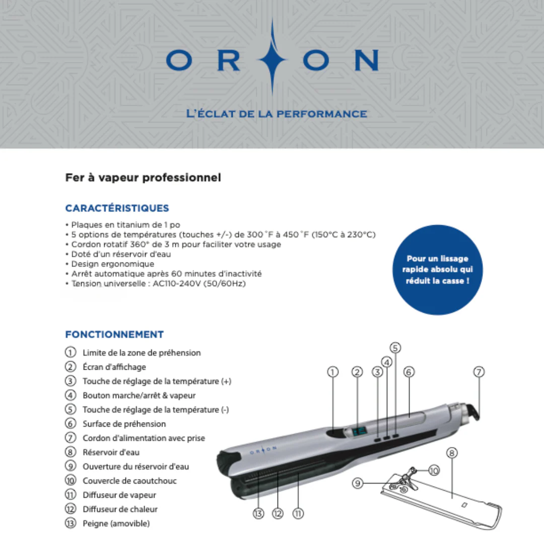 Orion Fer à Vapeur Professionnel Macolo LiLi Hotplates - Image 2